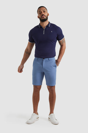 Athletic Fit Chino Shorts in Mid Blue - TAILORED ATHLETE - USA