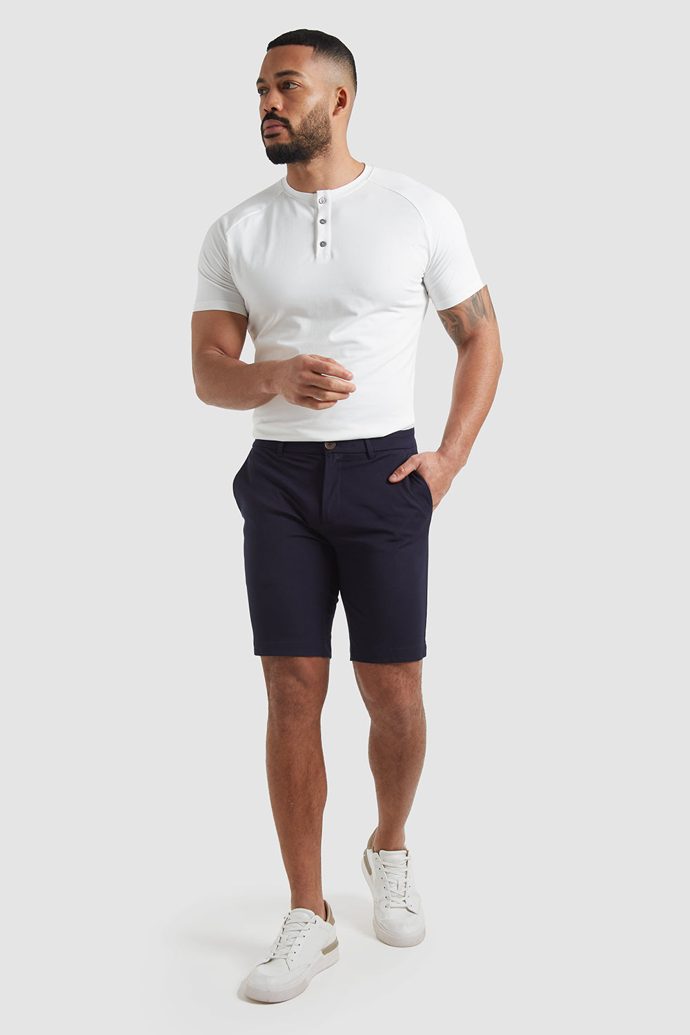 Athletic Fit Chino Navy - TAILORED Shorts USA - ATHLETE in