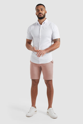 Athletic Fit Chino Shorts in Dusky Pink