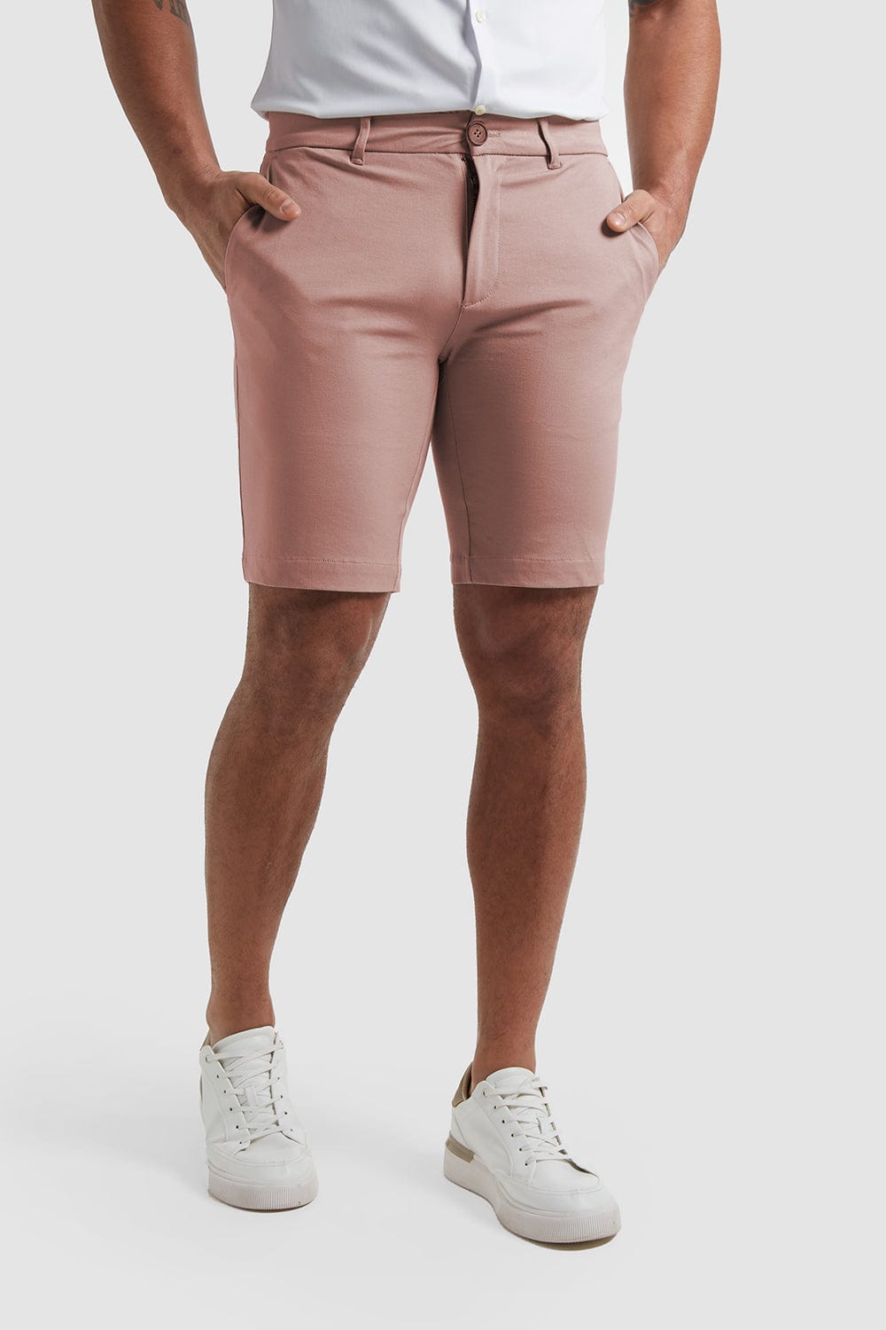 Athletic Fit Chino Shorts in Dusky Pink - TAILORED ATHLETE - USA