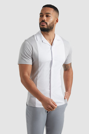 Colour Block Jersey Shirt (SS) in White/Grey - TAILORED ATHLETE - USA
