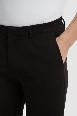 Cropped Pleated Pants in Black - TAILORED ATHLETE - USA