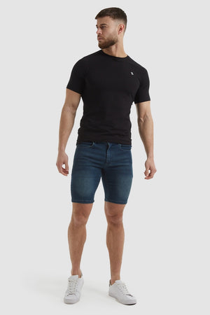 Denim Shorts in Mid Blue - TAILORED ATHLETE - USA