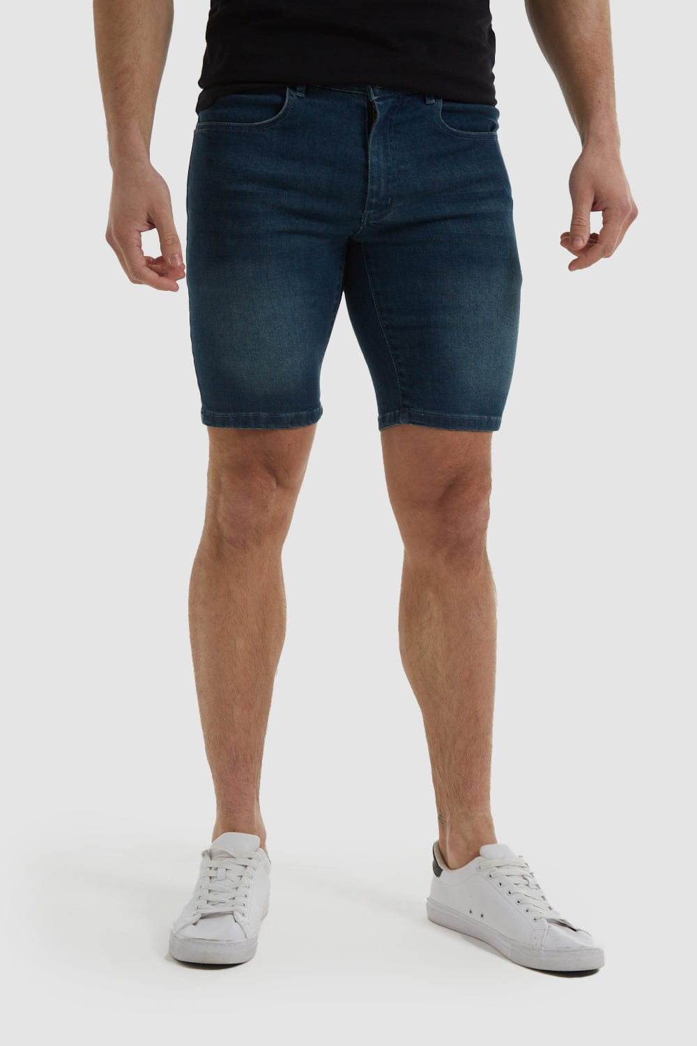 Denim Shorts in Mid Blue - TAILORED ATHLETE - USA