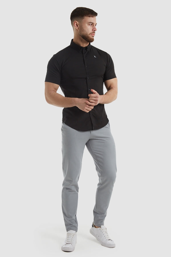 Easy Care Signature Shirt (SS) ATHLETE USA TAILORED - Black in 