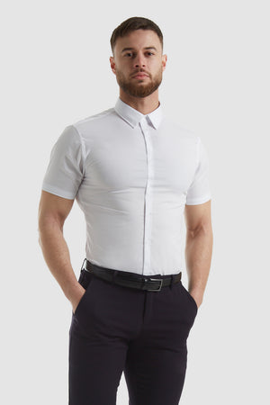 Athletic Fit Dress Shirt (SS) in White - TAILORED ATHLETE - USA