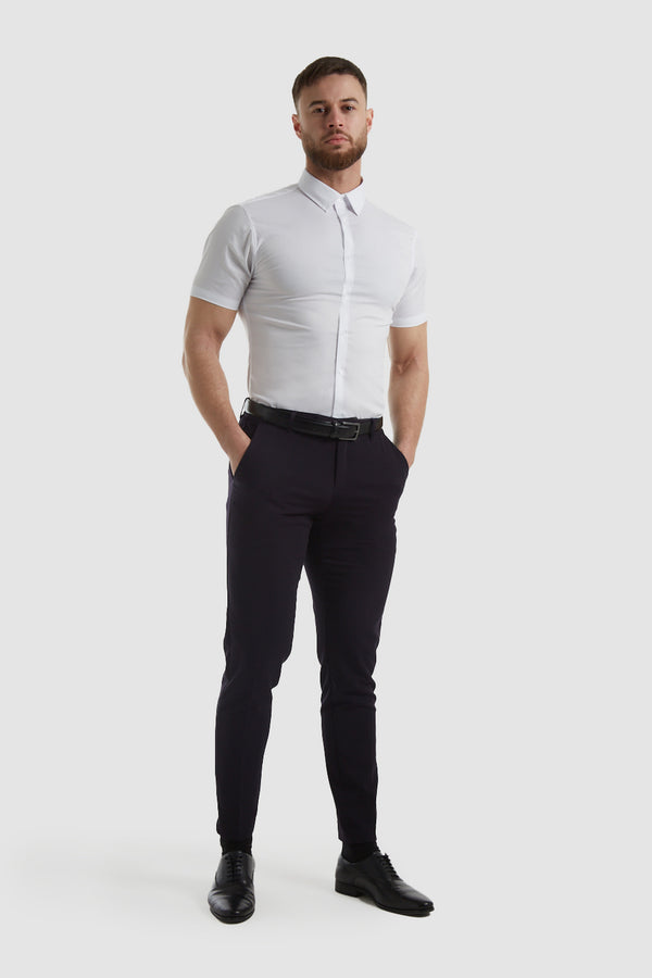 2 Pack Athletic Fit Dress Shirts in White - TAILORED ATHLETE - USA