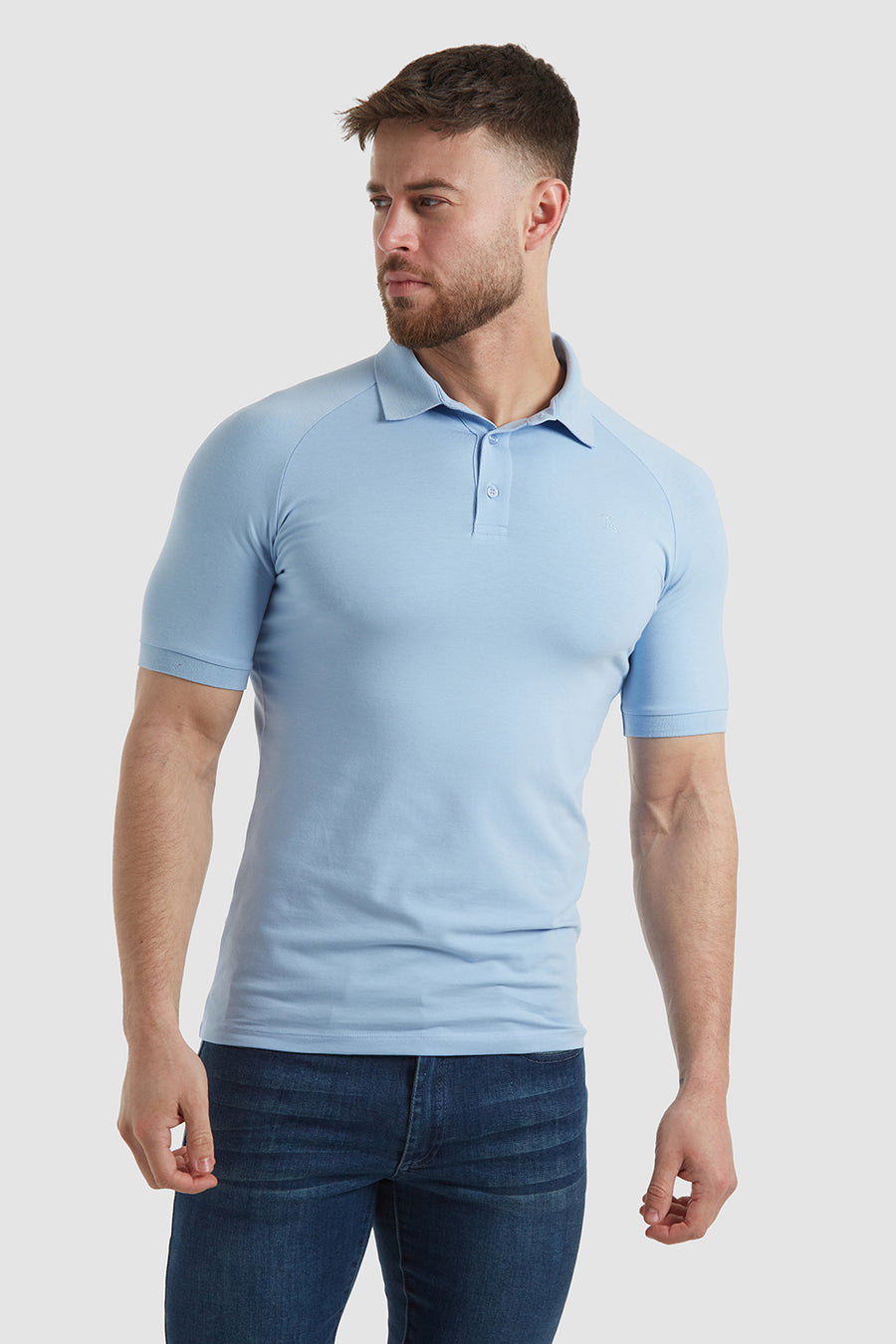 Athletic Fit Polo Shirt in Soft Blue - TAILORED ATHLETE - USA