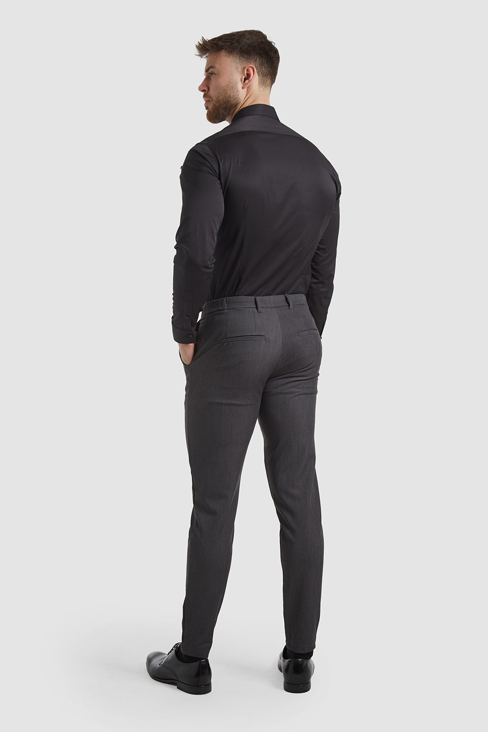 Buy Men Black Solid Super Slim Fit Casual Trousers Online  553004  Peter  England