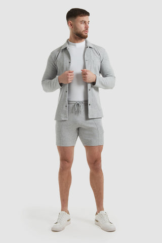 Smart Jersey Shorts in Grey Marl