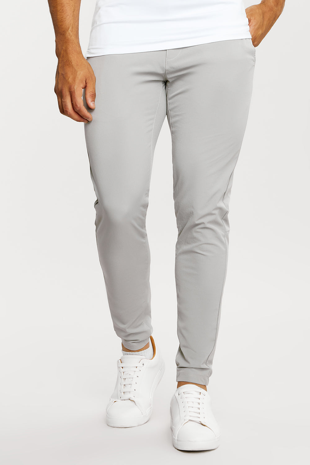 Twill Trousers in Smoke Grey - TAILORED ATHLETE - ROW