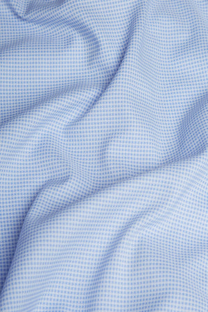 Luxe Business Shirt in Blue Mini Check - TAILORED ATHLETE - USA