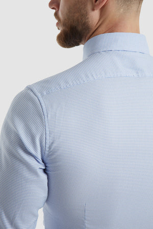 Luxe Business Shirt in Blue Mini Check - TAILORED ATHLETE - USA