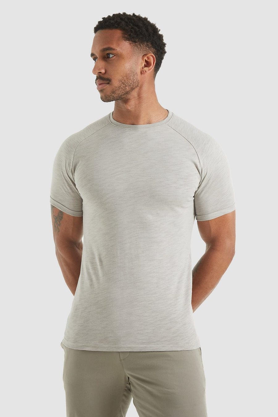 Slub Loop Back T-shirt In Pebble - TAILORED ATHLETE - USA