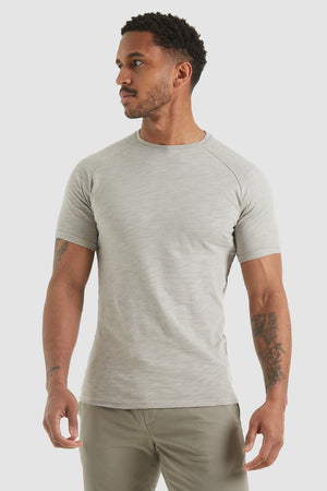 Slub Loop Back T-shirt In Pebble - TAILORED ATHLETE - USA
