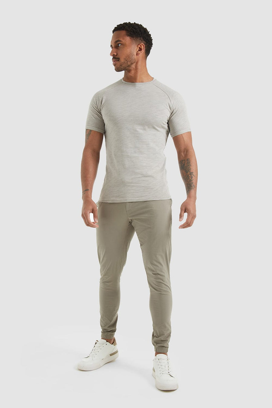 Slub Loop Back T-shirt In Pebble - TAILORED ATHLETE - USA