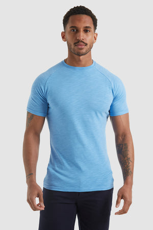 Slub Loop Back T-shirt In Azure Blue - TAILORED ATHLETE - USA