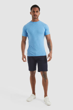 Slub Loop Back T-shirt In Azure Blue - TAILORED ATHLETE - USA