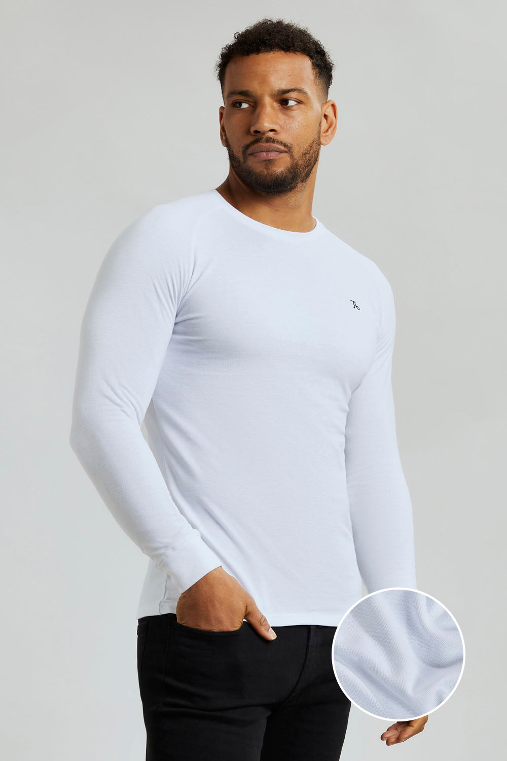 Kæledyr Derbeville test specielt Pique T-Shirt Long Sleeve in White - TAILORED ATHLETE - USA